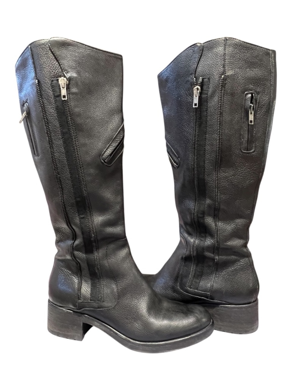 EUC Simply Vera Vera Wang Evan Black Leather Riding Boots | Size 10M